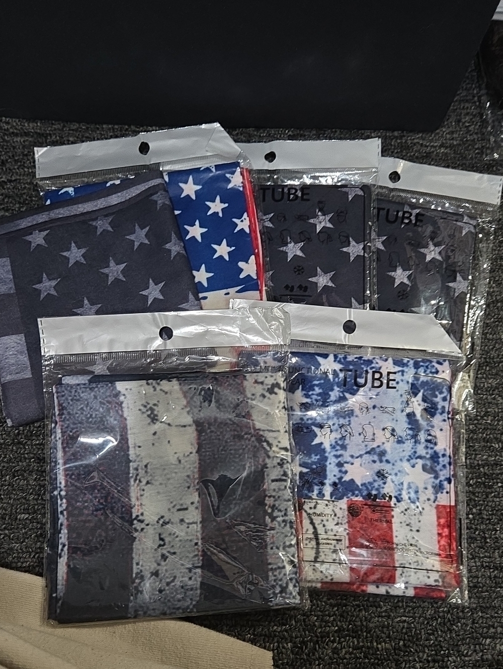 Set Of 8 American Flag Star & Stripe Gaitgers/face Masks - Amercan Flag Design
